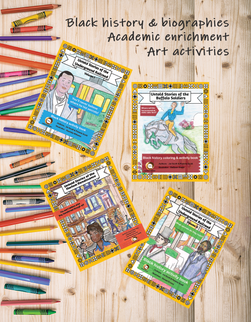 Color History Black history activity books feature Black history and biographies; academic enrichment features; and art activities.